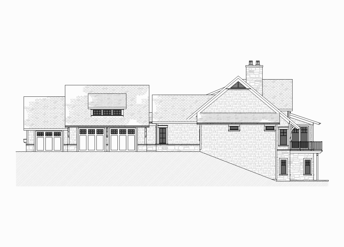 Home Plan Right Elevation of this 4-Bedroom,3999 Sq Ft Plan -168-1105