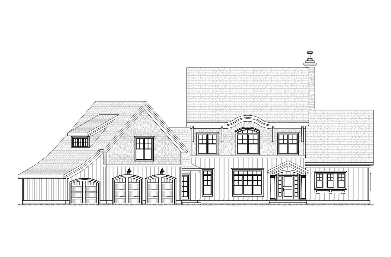 Home Plan Front Elevation of this 4-Bedroom,3227 Sq Ft Plan -168-1106
