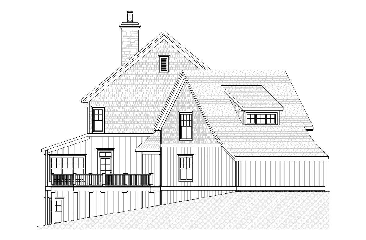 Home Plan Left Elevation of this 4-Bedroom,3227 Sq Ft Plan -168-1106