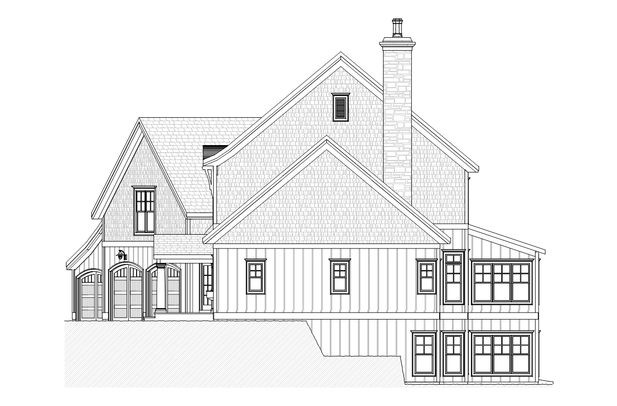 Home Plan Right Elevation of this 4-Bedroom,3227 Sq Ft Plan -168-1106