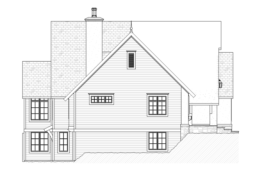 Home Plan Left Elevation of this 4-Bedroom,3397 Sq Ft Plan -168-1107