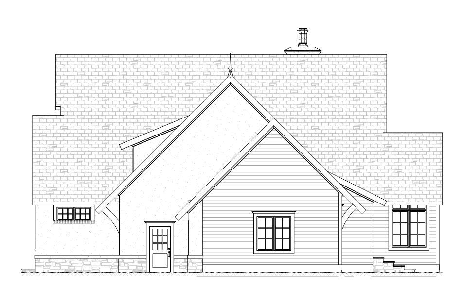 Home Plan Right Elevation of this 4-Bedroom,3397 Sq Ft Plan -168-1107