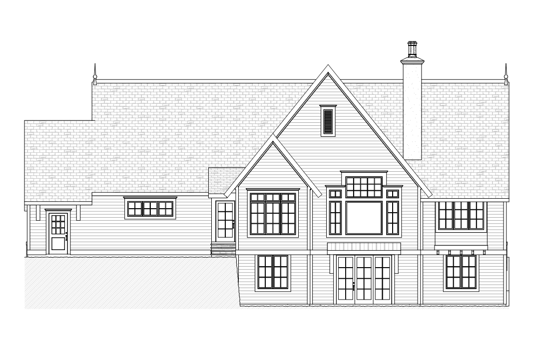 Home Plan Rear Elevation of this 4-Bedroom,3397 Sq Ft Plan -168-1107