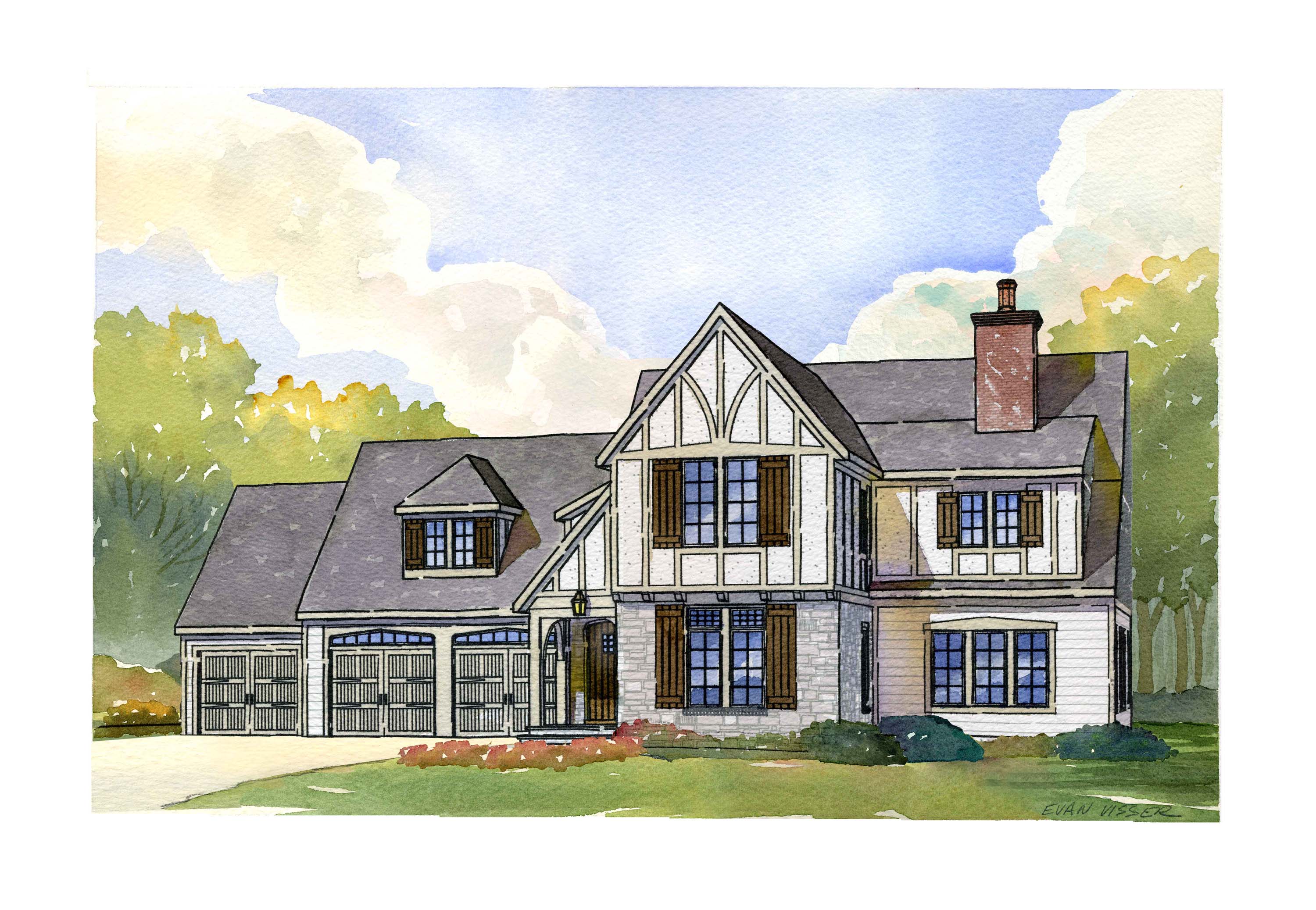 Front View of this 4-Bedroom, 3277 Sq Ft Plan - 168-1108