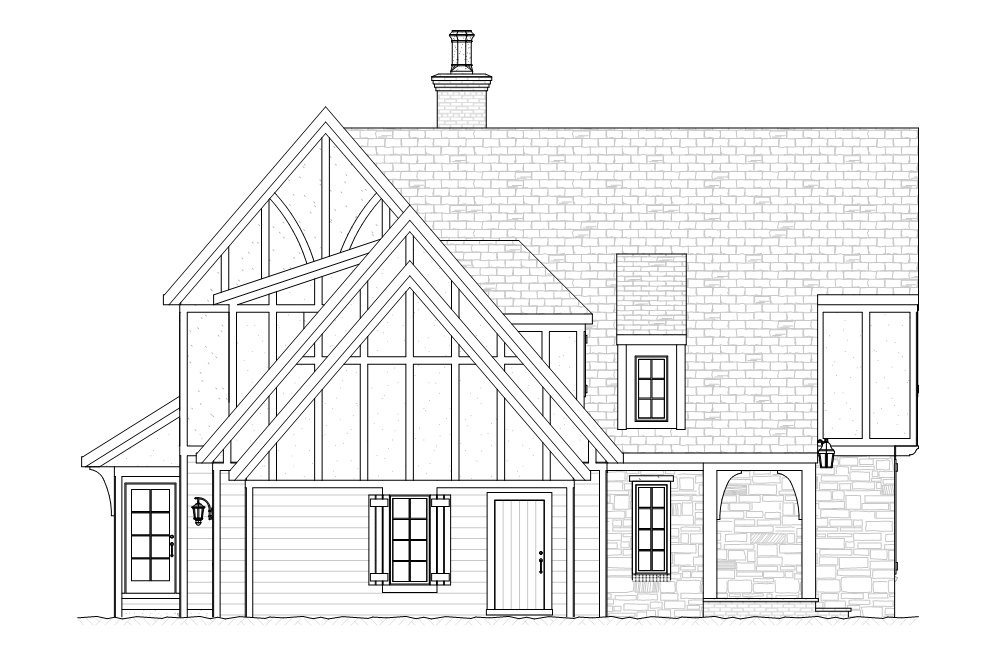 Home Plan Left Elevation of this 4-Bedroom,3277 Sq Ft Plan -168-1108