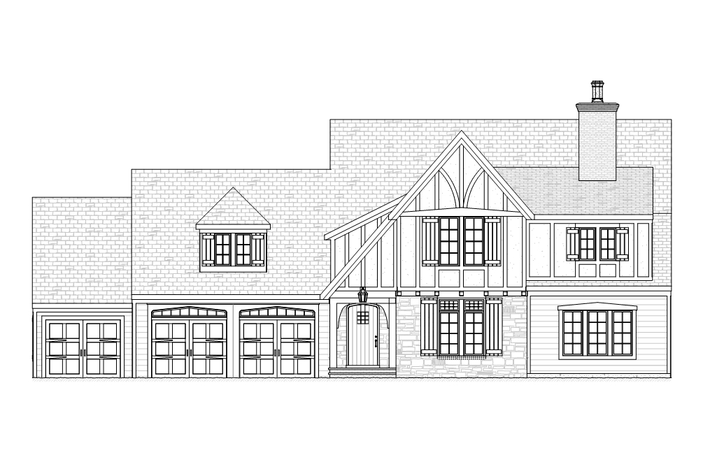 Home Plan Front Elevation of this 4-Bedroom,3277 Sq Ft Plan -168-1108