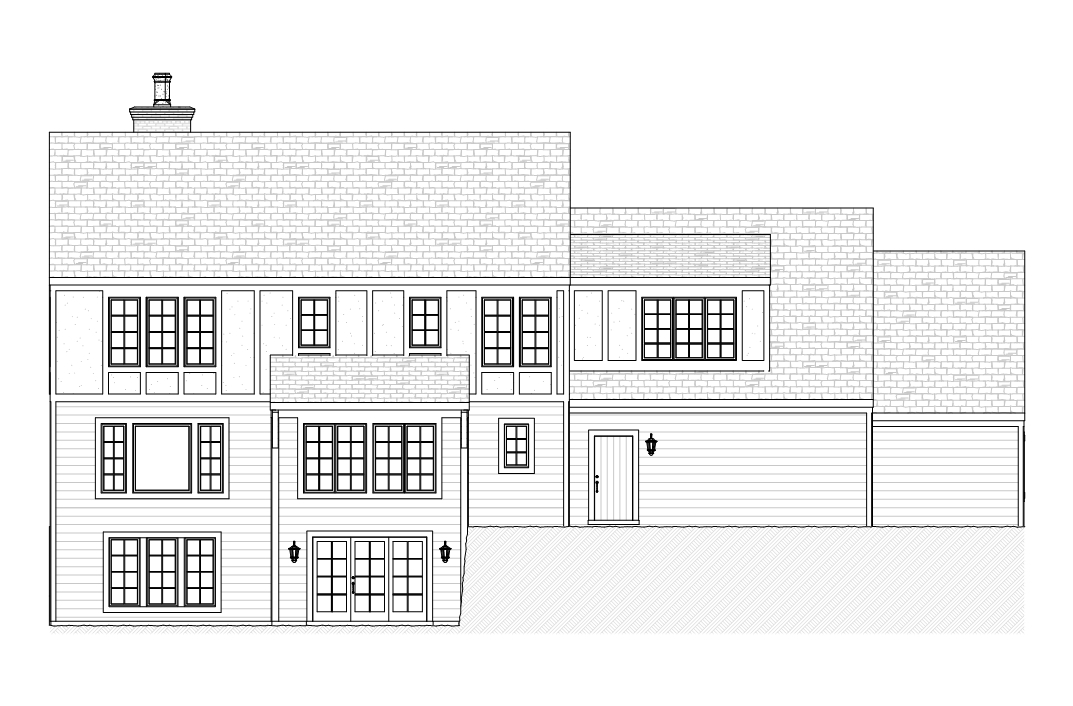 Home Plan Rear Elevation of this 4-Bedroom,3277 Sq Ft Plan -168-1108