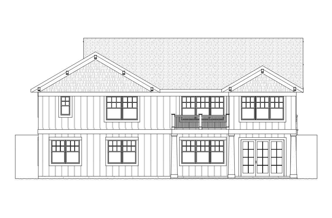 Home Plan Rear Elevation of this 3-Bedroom,2363 Sq Ft Plan -168-1109