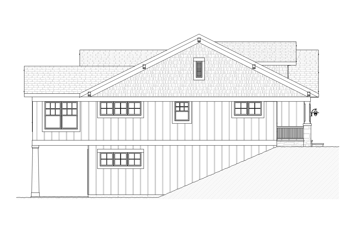 Home Plan Left Elevation of this 3-Bedroom,2363 Sq Ft Plan -168-1109