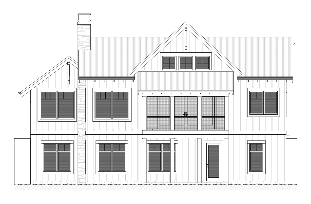 Home Plan Rear Elevation of this 3-Bedroom,2597 Sq Ft Plan -168-1110