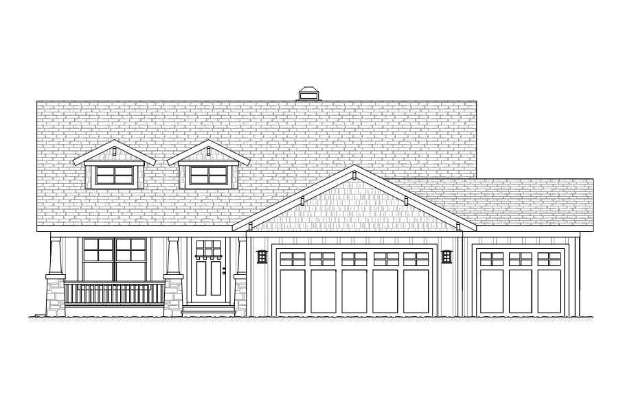 Home Plan Front Elevation of this 3-Bedroom,3139 Sq Ft Plan -168-1111