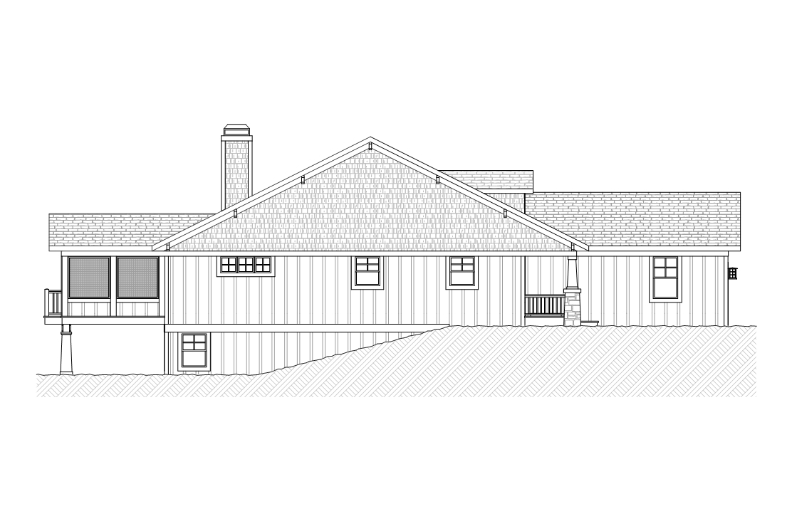 Home Plan Left Elevation of this 3-Bedroom,3139 Sq Ft Plan -168-1111