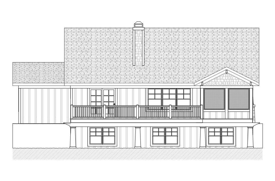 Home Plan Rear Elevation of this 3-Bedroom,3139 Sq Ft Plan -168-1111