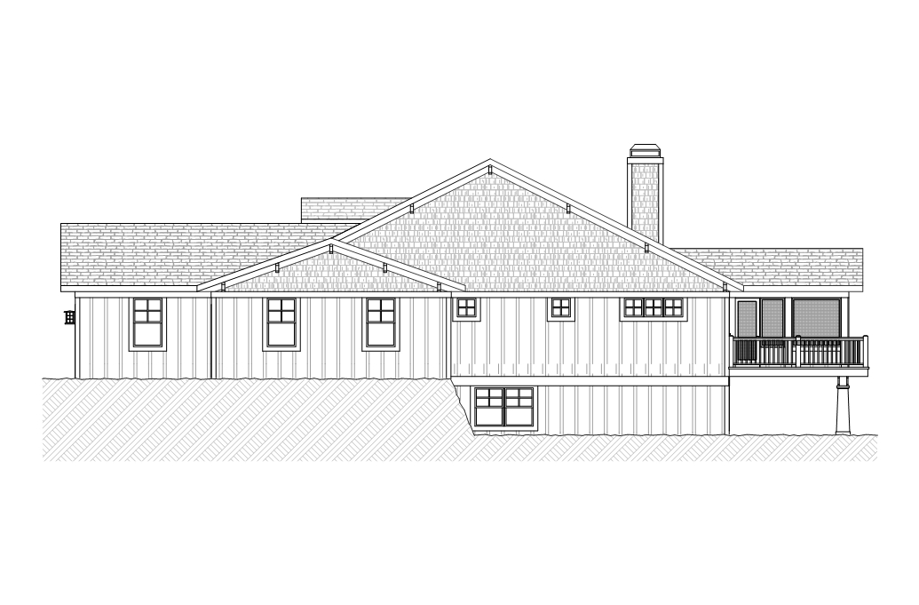 Home Plan Right Elevation of this 3-Bedroom,3139 Sq Ft Plan -168-1111