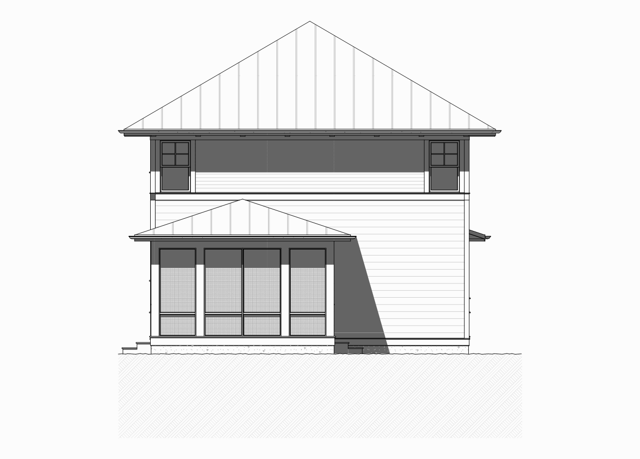 Home Plan Rear Elevation of this 4-Bedroom,2401 Sq Ft Plan -168-1113