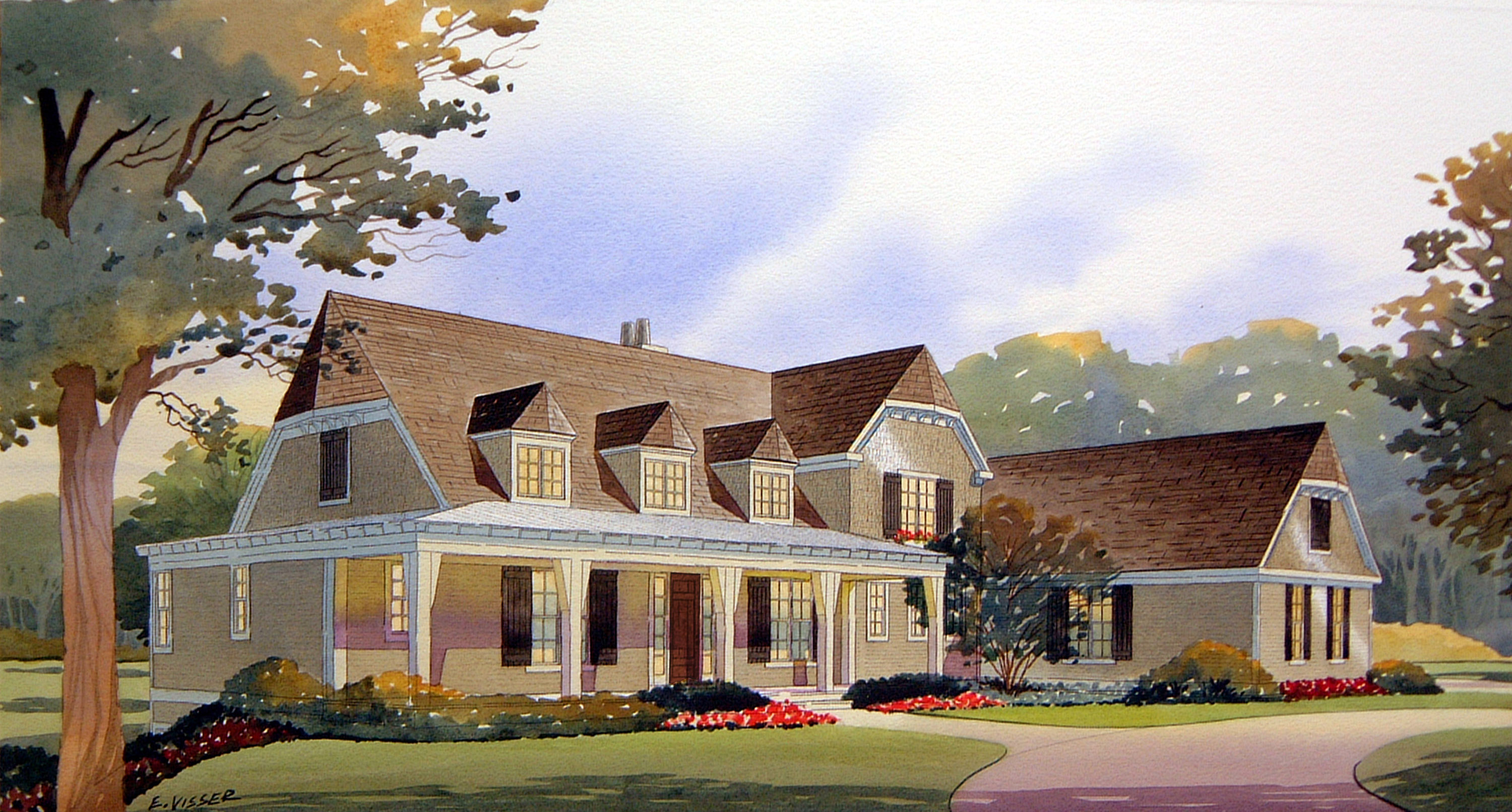 Left Side View of this 3-Bedroom, 2368 Sq Ft Plan - 168-1114