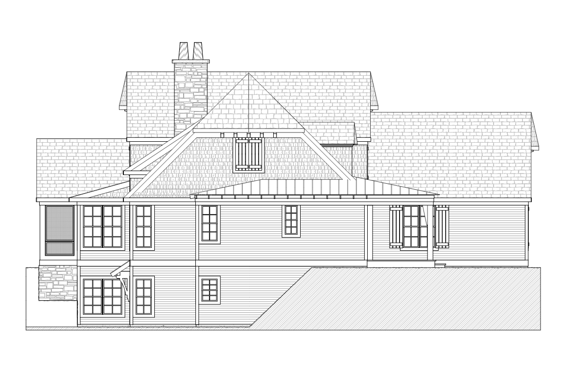 Home Plan Left Elevation of this 3-Bedroom,2368 Sq Ft Plan -168-1114