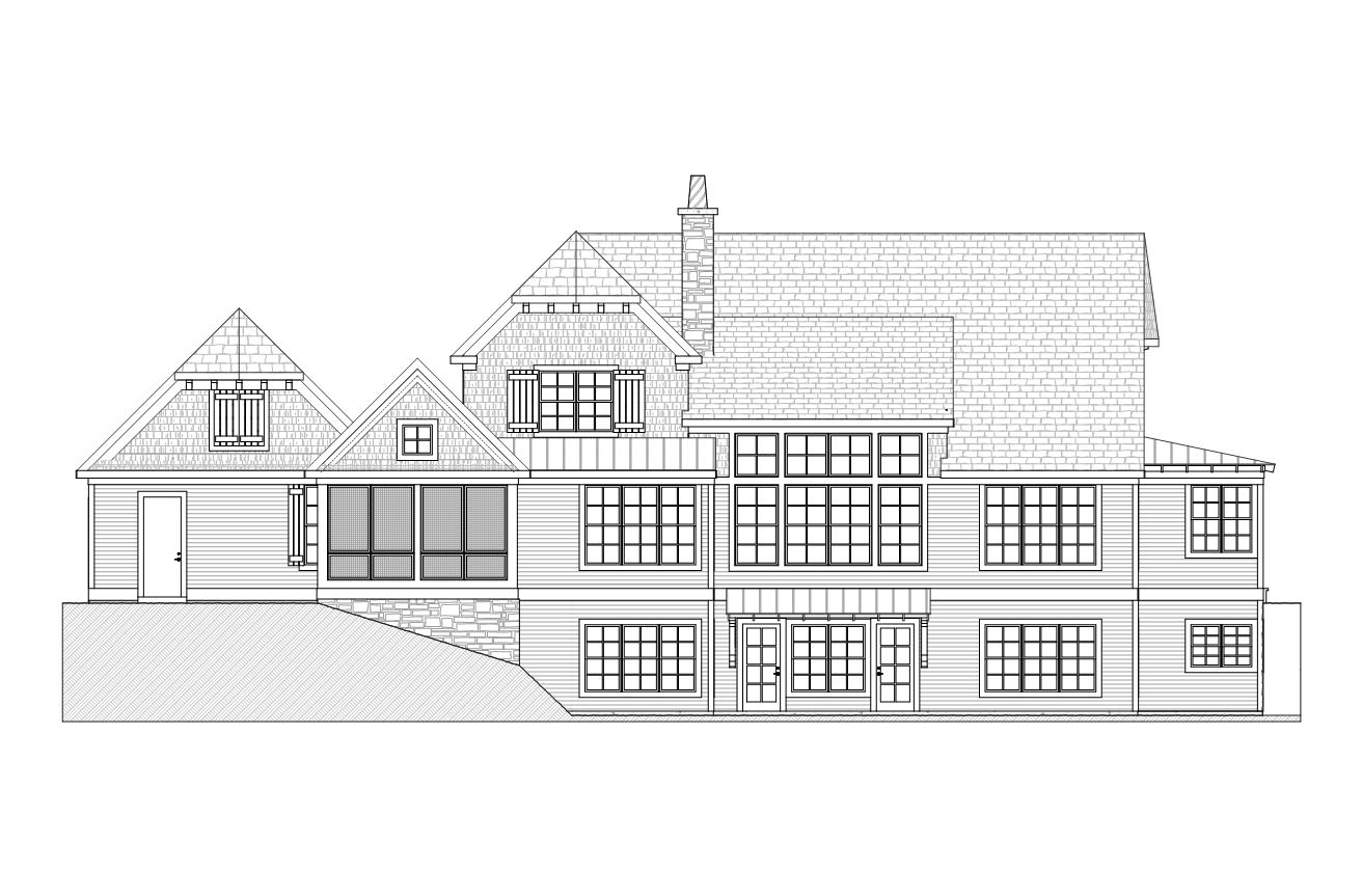 Home Plan Rear Elevation of this 3-Bedroom,2368 Sq Ft Plan -168-1114