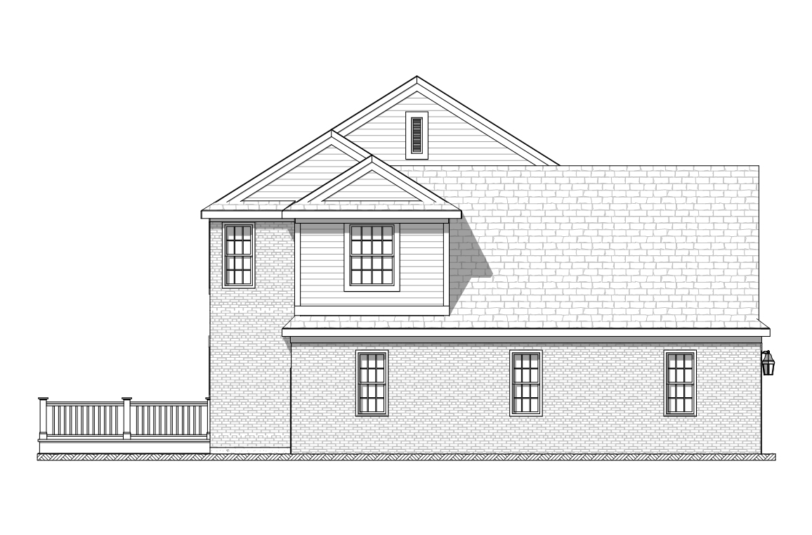 Home Plan Left Elevation of this 4-Bedroom,3400 Sq Ft Plan -168-1115