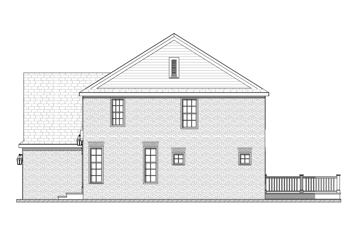 Home Plan Right Elevation of this 4-Bedroom,3400 Sq Ft Plan -168-1115
