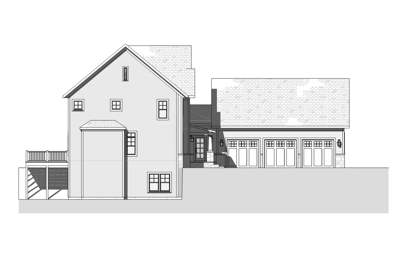 Home Plan Left Elevation of this 4-Bedroom,3294 Sq Ft Plan -168-1116