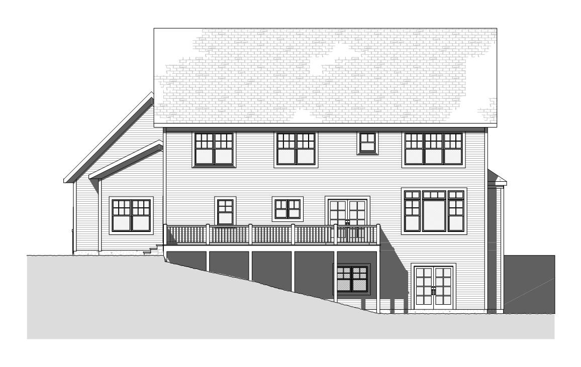 Home Plan Rear Elevation of this 4-Bedroom,3294 Sq Ft Plan -168-1116