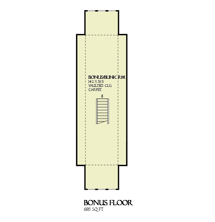 Floor Plan Bonus Room of Coastal Plan #168-1117