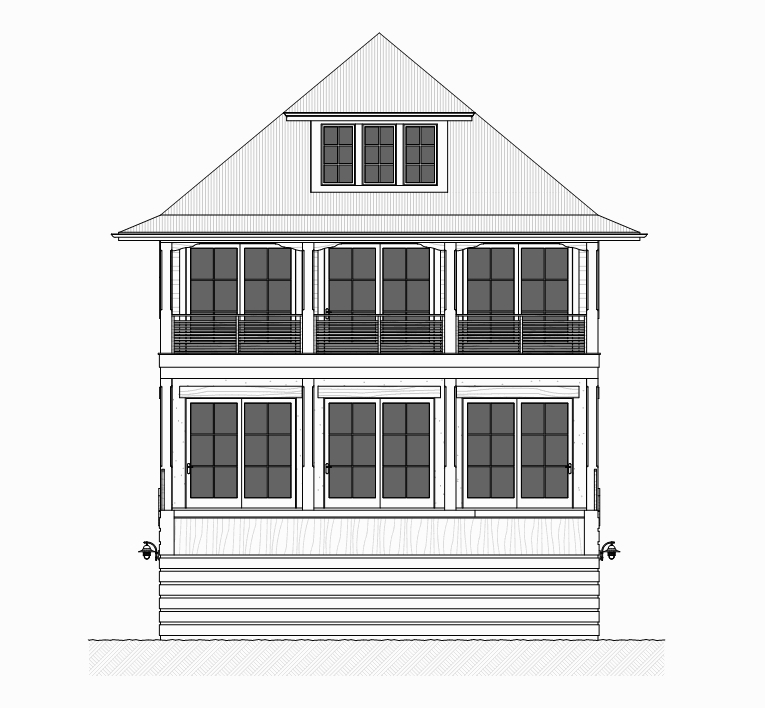 Home Plan Rear Elevation of this 4-Bedroom,2810 Sq Ft Plan -168-1117