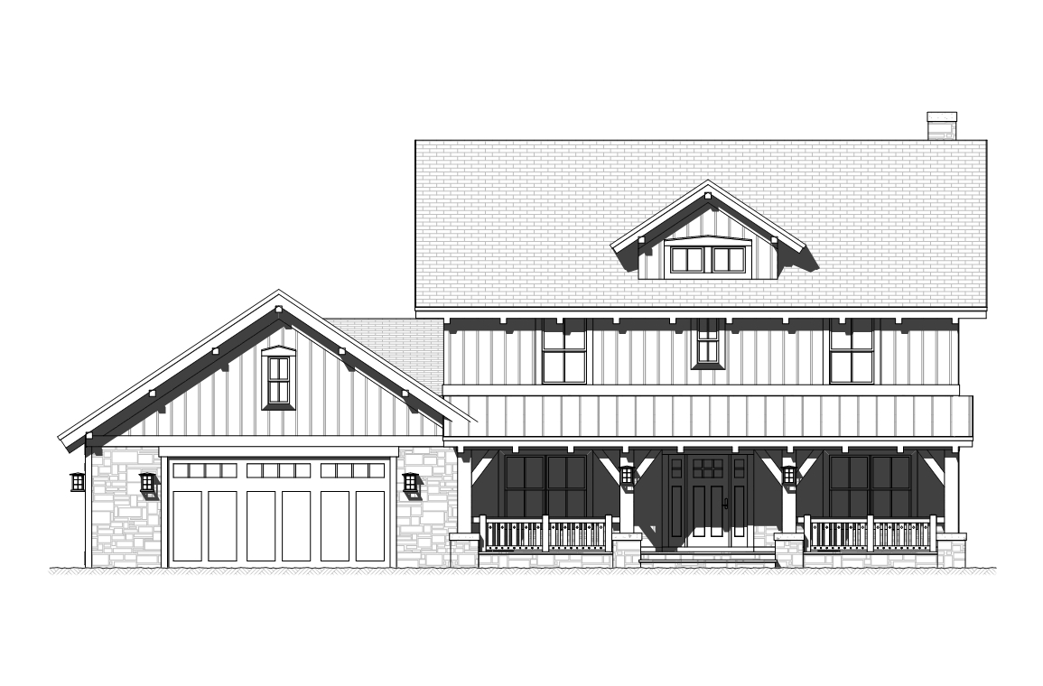 Home Plan Front Elevation of this 3-Bedroom,2456 Sq Ft Plan -168-1118