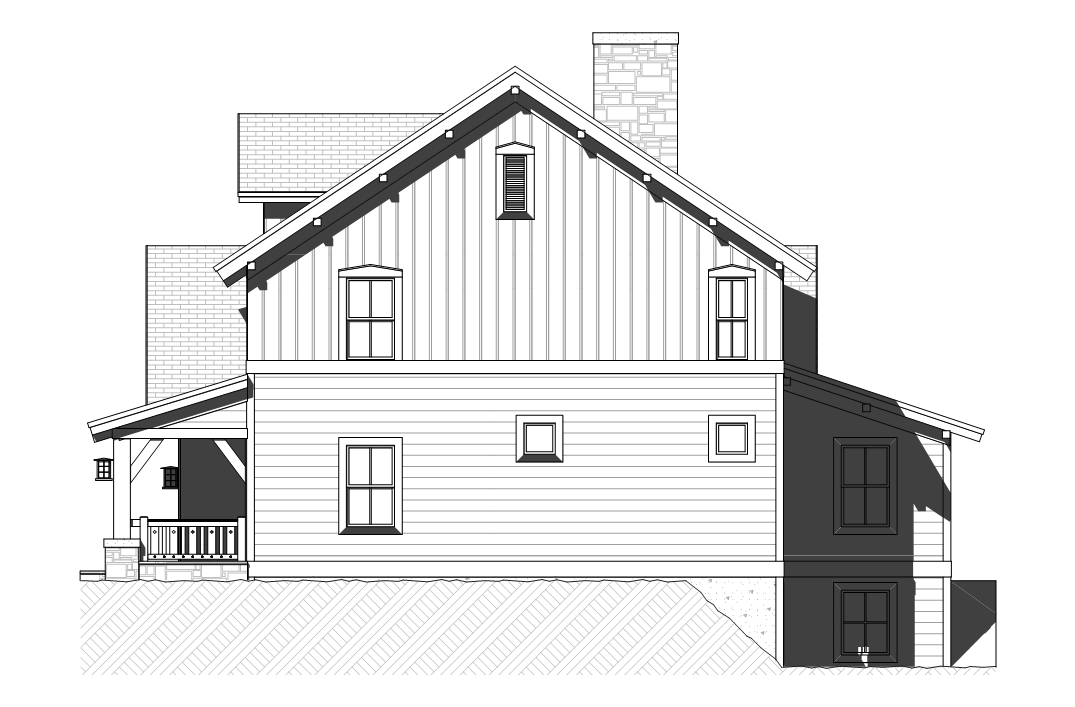 Home Plan Right Elevation of this 3-Bedroom,2456 Sq Ft Plan -168-1118