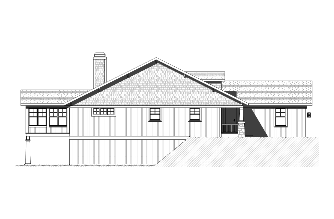 Home Plan Left Elevation of this 3-Bedroom,3001 Sq Ft Plan -168-1119