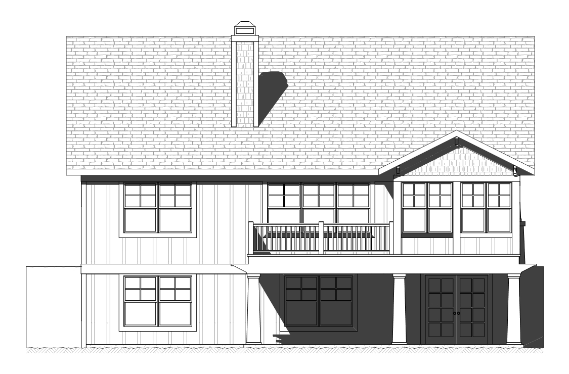 Home Plan Rear Elevation of this 3-Bedroom,3001 Sq Ft Plan -168-1119