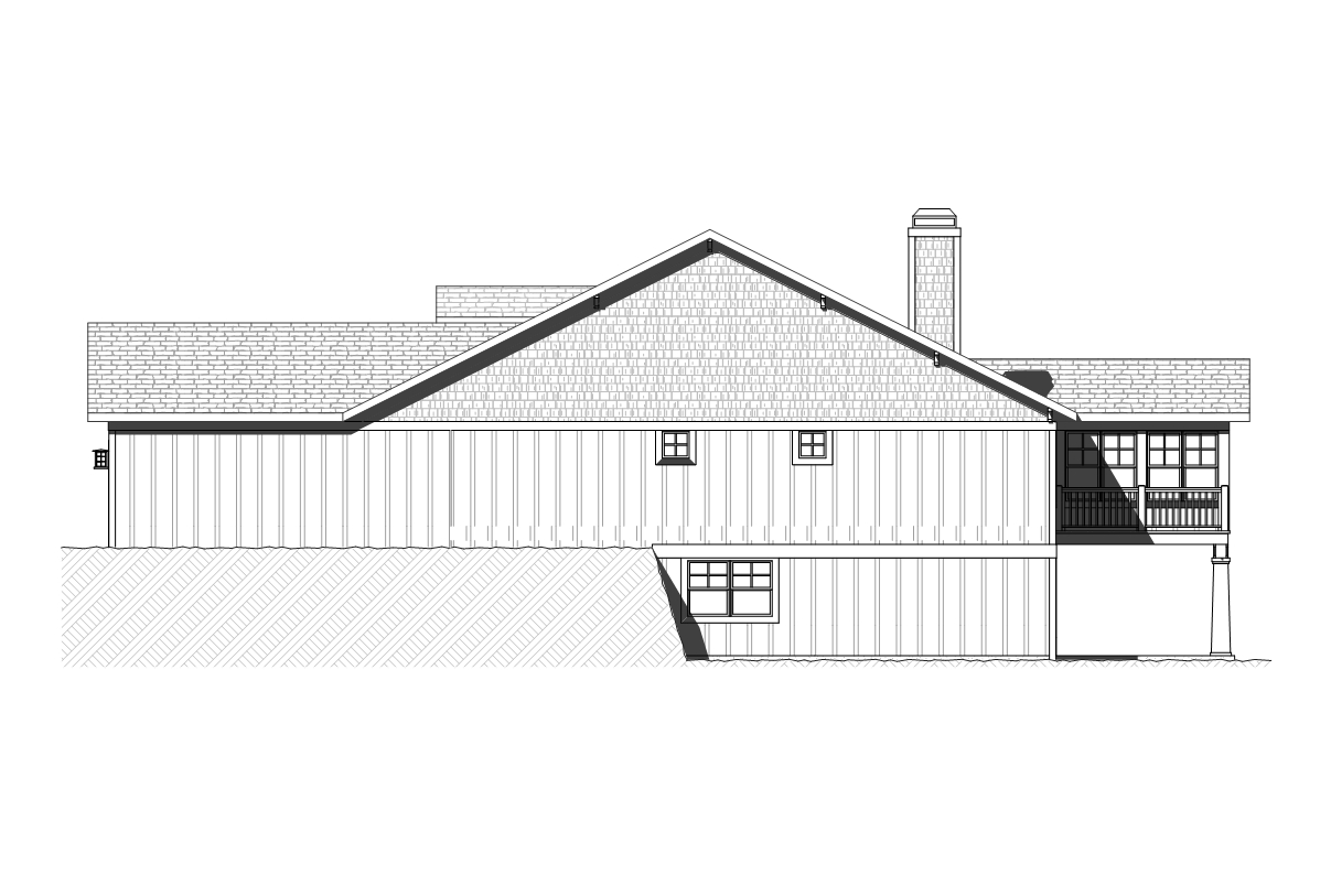 Home Plan Right Elevation of this 3-Bedroom,3001 Sq Ft Plan -168-1119