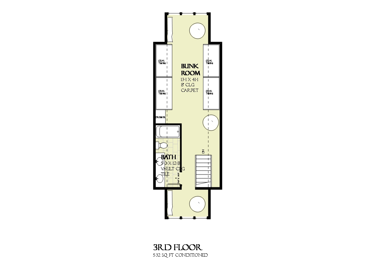 Floor Plan Bonus Room of Beachfront Plan #168-1121