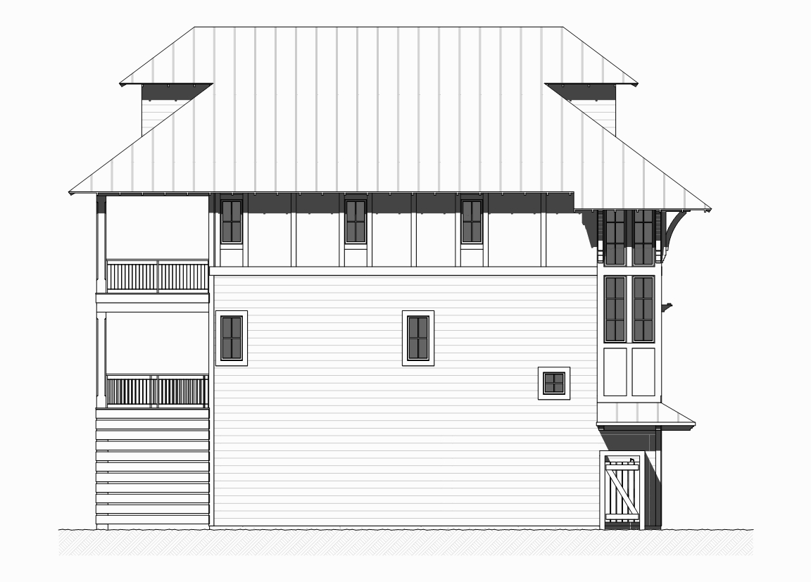 Home Plan Left Elevation of this 5-Bedroom,3331 Sq Ft Plan -168-1121