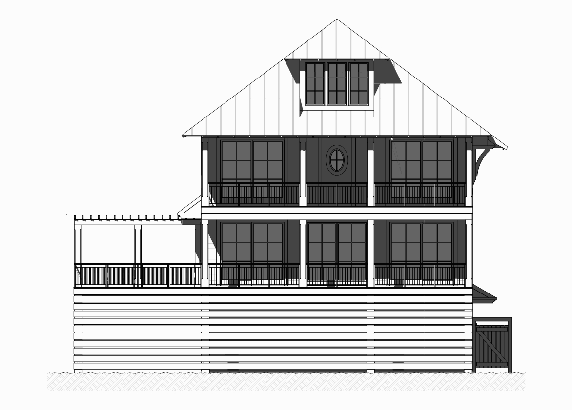 Home Plan Rear Elevation of this 5-Bedroom,3331 Sq Ft Plan -168-1121