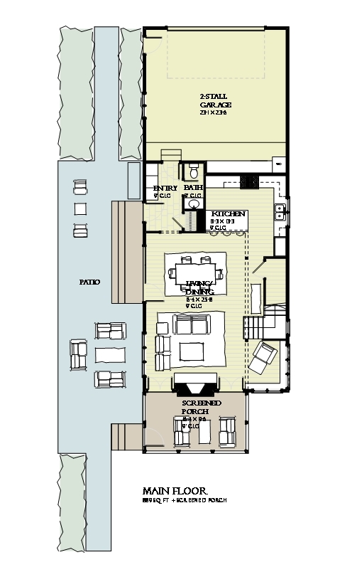 Floor Plan First Story of Cottage Plan #168-1123
