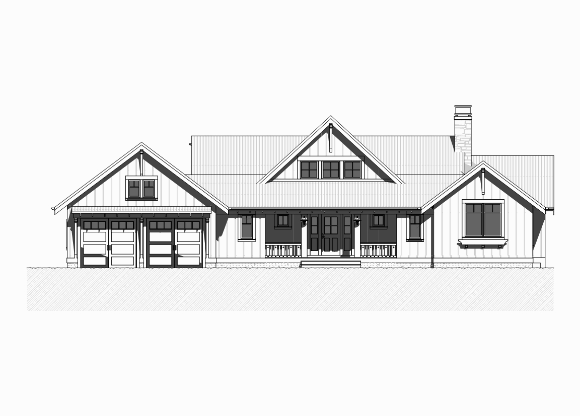 Home Plan Front Elevation of this 3-Bedroom,2379 Sq Ft Plan -168-1124