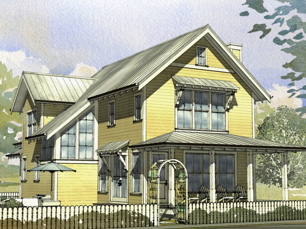 Front elevation of Cottage home (ThePlanCollection: House Plan #168-1125)