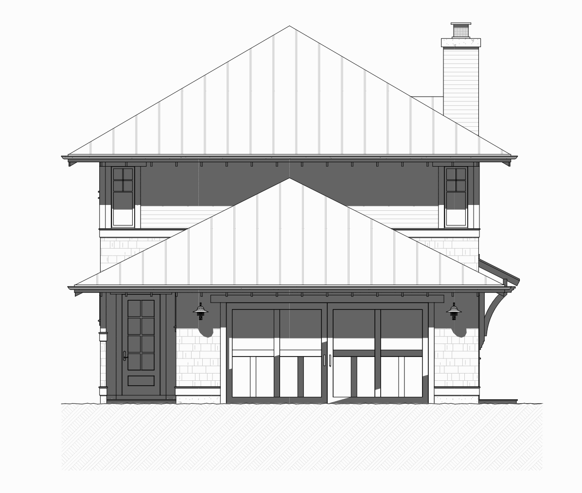 Home Plan Rear Elevation of this 4-Bedroom,2454 Sq Ft Plan -168-1126