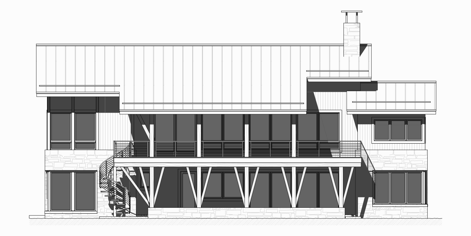 Home Plan Rear Elevation of this 3-Bedroom,3206 Sq Ft Plan -168-1127