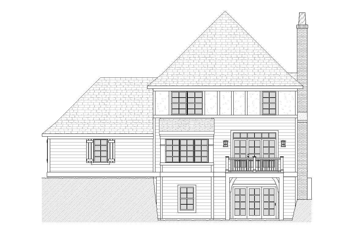 Home Plan Rear Elevation of this 3-Bedroom,1810 Sq Ft Plan -168-1130