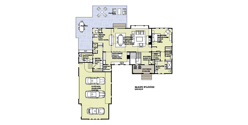 Floor Plan First Story of Shingle Plan #168-1131