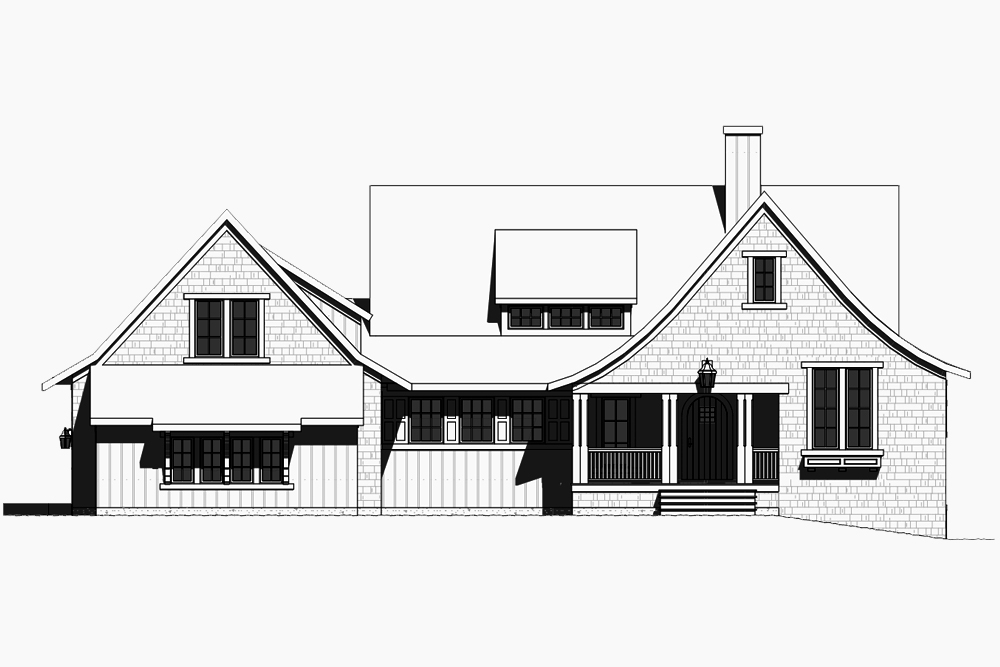 Home Plan Front Elevation of this 4-Bedroom,3552 Sq Ft Plan -168-1131