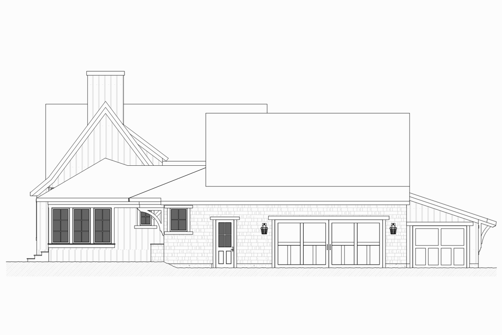 Home Plan Left Elevation of this 4-Bedroom,3552 Sq Ft Plan -168-1131