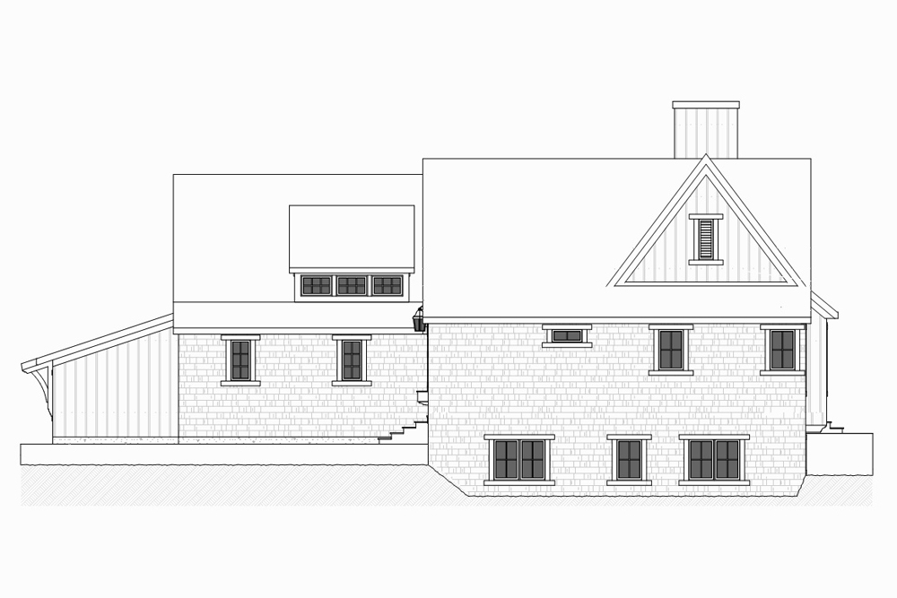 Home Plan Right Elevation of this 4-Bedroom,3552 Sq Ft Plan -168-1131