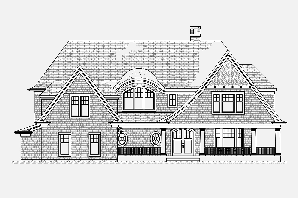Home Plan Front Elevation of this 5-Bedroom,4580 Sq Ft Plan -168-1132