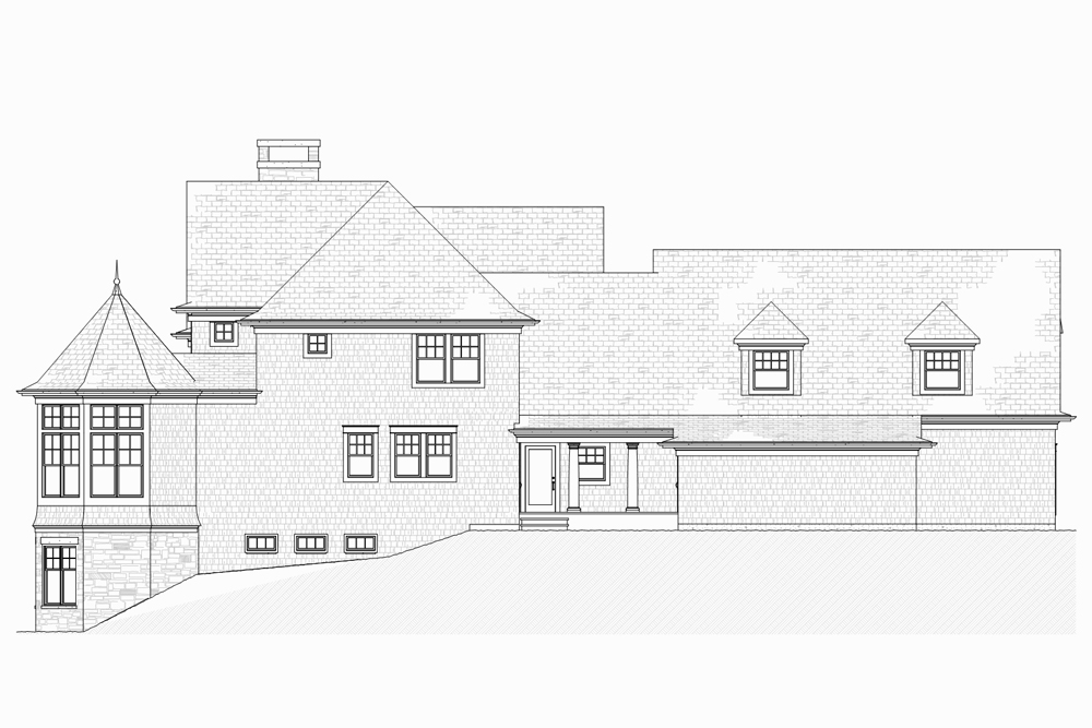 Home Plan Left Elevation of this 5-Bedroom,4580 Sq Ft Plan -168-1132