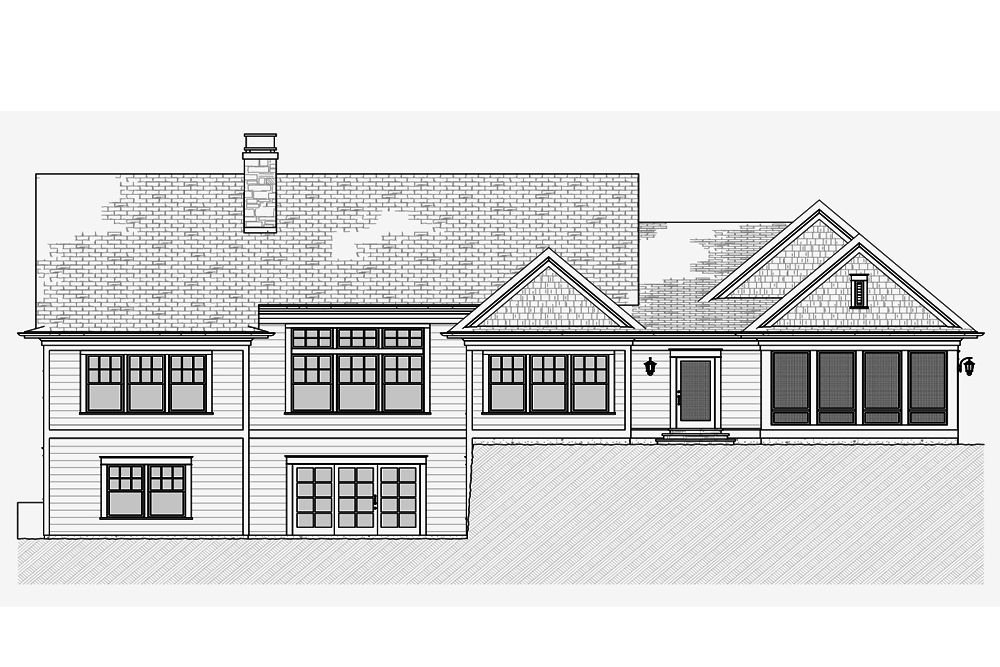 Home Plan Rear Elevation of this 3-Bedroom,3395 Sq Ft Plan -168-1133