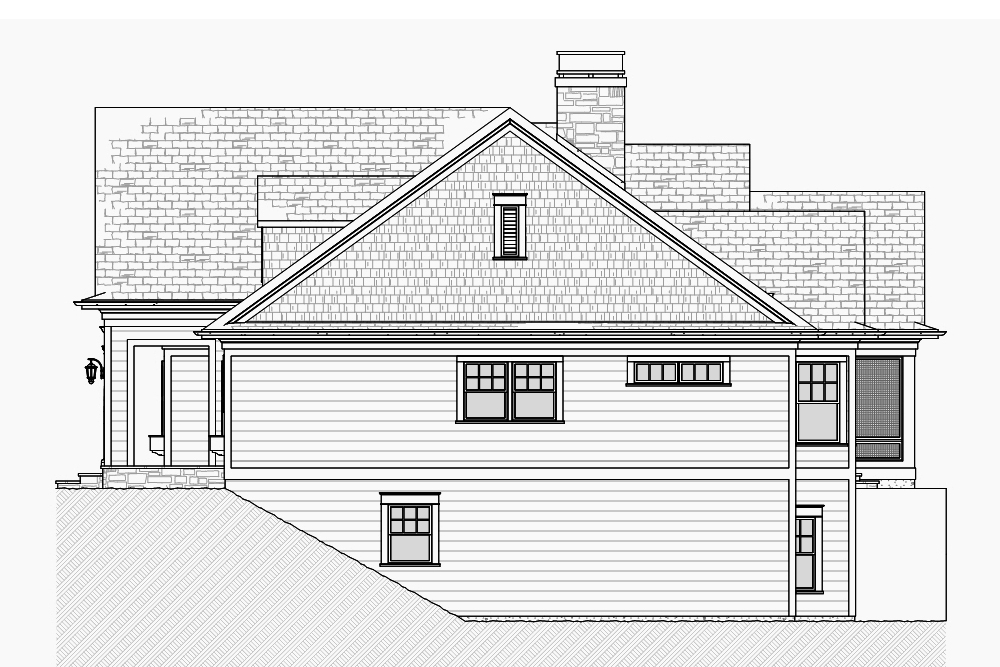 Home Plan Right Elevation of this 3-Bedroom,3395 Sq Ft Plan -168-1133